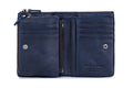 Men Leather Travel Secure Bifold RFID Wallet Large Capacity Wallet Blue