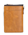 Men Leather Travel Secure Bifold RFID Wallet Large Capacity Wallet Brown