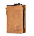 Men Leather Travel Secure Bifold RFID Wallet Large Capacity Wallet Brown