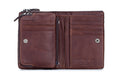 Men Leather Travel Secure Bifold RFID Wallet Large Capacity Wallet Coffee