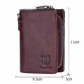 Men Leather Travel Secure Bifold RFID Wallet Large Capacity Wallet Coffee