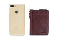 Men Leather Travel Secure Bifold RFID Wallet Large Capacity Wallet Coffee