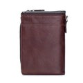Men Leather Travel Secure Bifold RFID Wallet Large Capacity Wallet Coffee