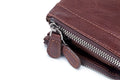 Men Leather Travel Secure Bifold RFID Wallet Large Capacity Wallet Coffee