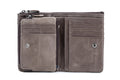 Men Leather Travel Secure Bifold RFID Wallet Large Capacity Wallet Grey