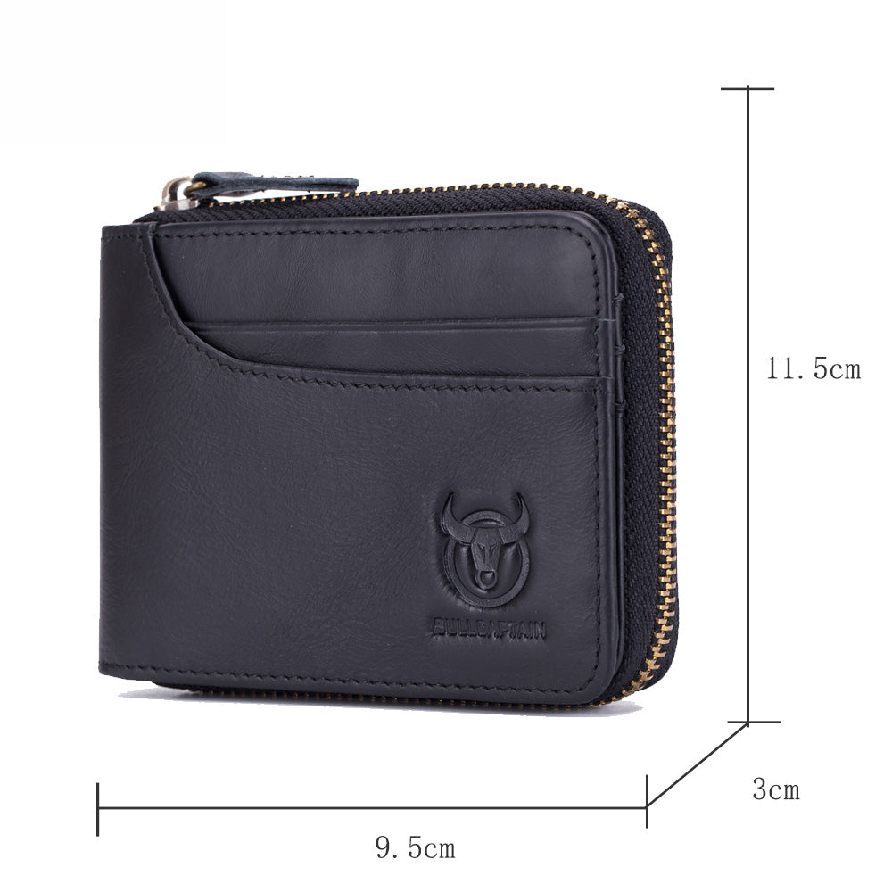 Men's Leather Wallet RFID Blocking Bifold Wallets Credit Cards Holder Black
