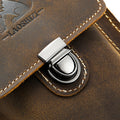Men Mobile Phone Case Leather Bag Waist Small Shoulder Bag Brown