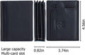 Men RFID Blocking Bifold Wallet Leather Card Holder with 15 Card Slots Black