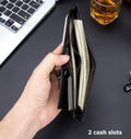 Men RFID Blocking Bifold Wallet Leather Card Holder with 15 Card Slots Black