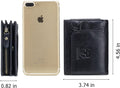 Men RFID Blocking Bifold Wallet Leather Card Holder with 15 Card Slots Black with Zipper