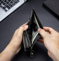 Men RFID Blocking Bifold Wallet Leather Card Holder with 15 Card Slots Black with Zipper