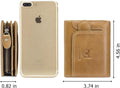 Men RFID Blocking Bifold Wallet Leather Card Holder with 15 Card Slots Brown with Zipper