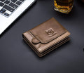 Men RFID Blocking Bifold Wallet Leather Card Holder with 15 Card Slots Coffee