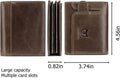 Men RFID Blocking Bifold Wallet Leather Card Holder with 15 Card Slots Coffee