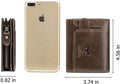 Men RFID Blocking Bifold Wallet Leather Card Holder with 15 Card Slots Coffee with Zipper