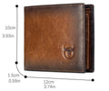Men's RFID Wallets Slim Bifold Genuine Leather Front Pocket Wallet Brown