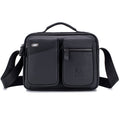 Men Shoulder Bag Leather Shoulder Multifunctional Vintage Messenger Bag Black