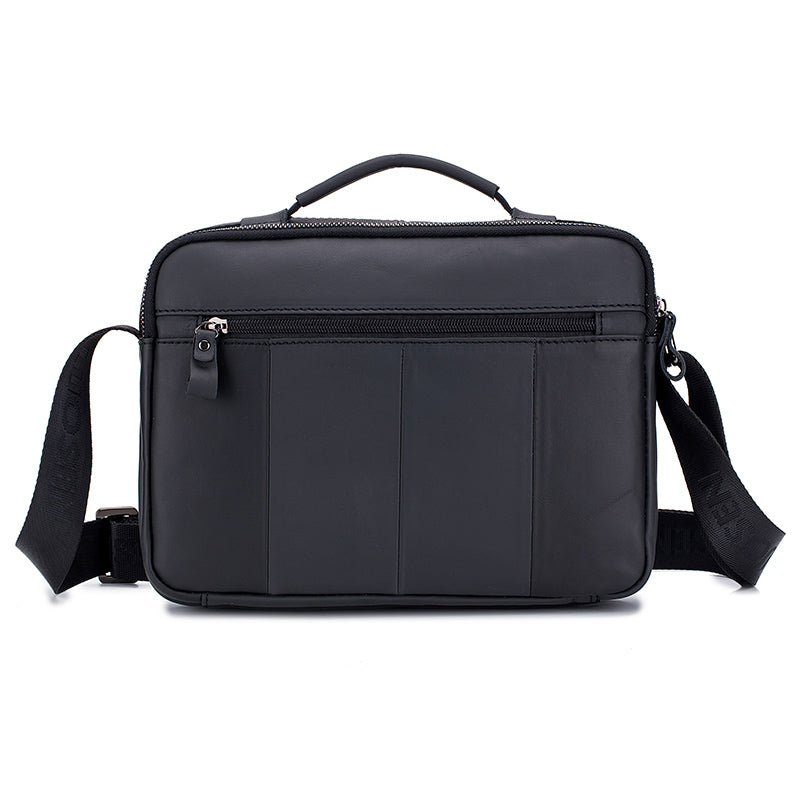 Men Shoulder Bag Leather Shoulder Multifunctional Vintage Messenger Bag Black