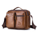 Men Shoulder Bag Leather Shoulder Multifunctional Vintage Messenger Bag Brown