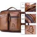 Men Shoulder Bag Leather Shoulder Multifunctional Vintage Messenger Bag Brown