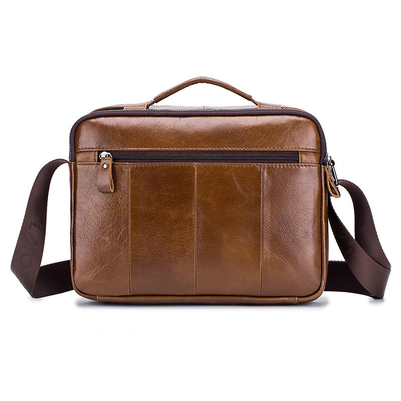 Men Shoulder Bag Leather Shoulder Multifunctional Vintage Messenger Bag Brown