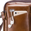 Men Shoulder Bag Leather Shoulder Multifunctional Vintage Messenger Bag Brown