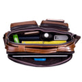 Men Shoulder Bag Leather Shoulder Multifunctional Vintage Messenger Bag Brown