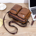 Men Shoulder Bag Leather Shoulder Multifunctional Vintage Messenger Bag Brown