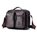 Men Shoulder Bag Leather Shoulder Multifunctional Vintage Messenger Bag Coffee