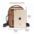 Men Shoulder Bag Leather Shoulder Vintage Casual Leather Business Bag Brown