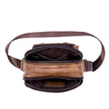 Men Shoulder Bag Leather Shoulder Vintage Casual Leather Business Bag Brown