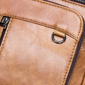 Men Shoulder Bag Leather Shoulder Vintage Casual Leather Business Bag Brown