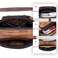 Men Shoulder Bag Leather Shoulder Vintage Casual Leather Business Bag Brown