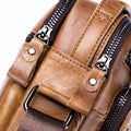 Men Shoulder Bag Leather Shoulder Vintage Casual Leather Business Bag Brown