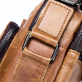 Men Shoulder Bag Leather Shoulder Vintage Casual Leather Business Bag Brown