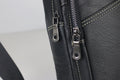 Men Sling Crossbody Bag Leather Shoulder Chest Outdoor Casual Pack Black