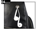 Men Sling Crossbody Bag Leather Shoulder Chest Outdoor Casual Pack Black