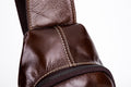 Men Sling Crossbody Bag Leather Shoulder Chest Outdoor Casual Pack Brown