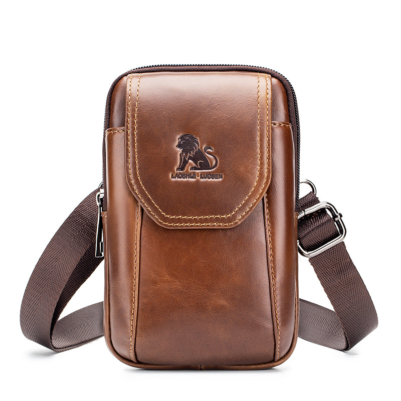 Men Small Crossbody Bags Small Cell Phone Purse Mini Travel Wallet Brown