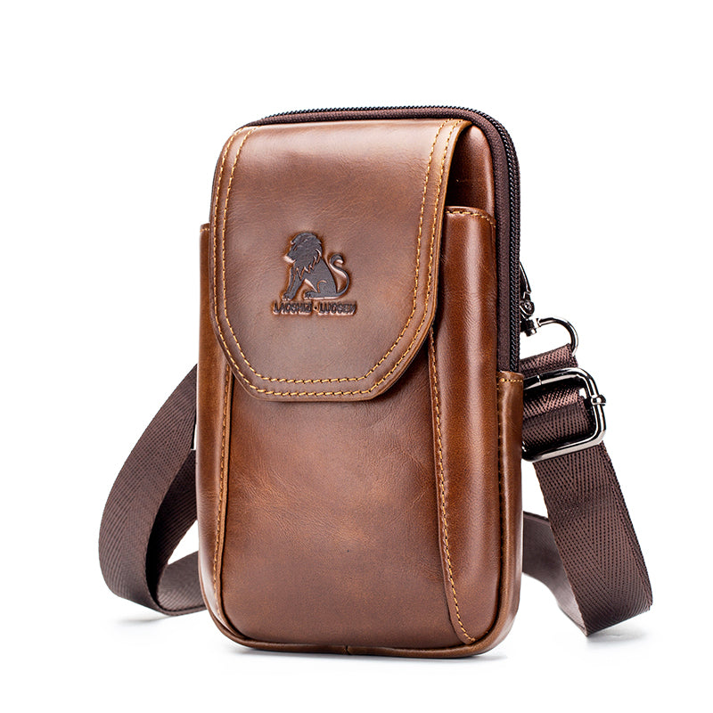 Men Small Crossbody Bags Small Cell Phone Purse Mini Travel Wallet Brown