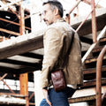 Men Small Crossbody Bags Small Cell Phone Purse Mini Travel Wallet Brown
