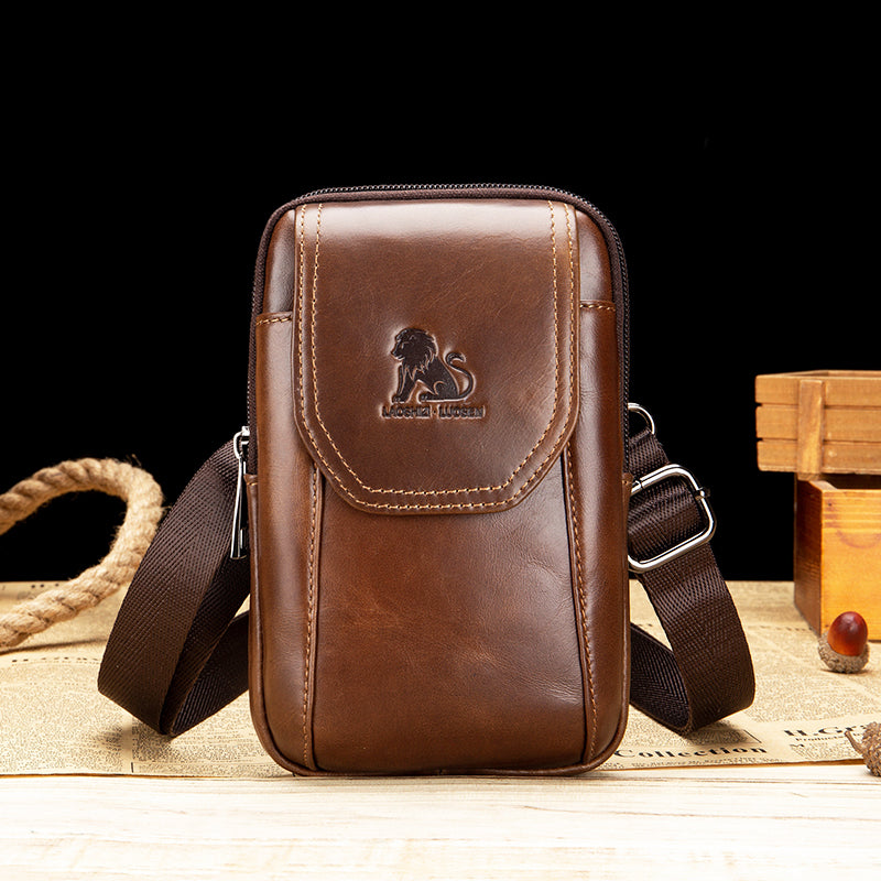 Men Small Crossbody Bags Small Cell Phone Purse Mini Travel Wallet Brown