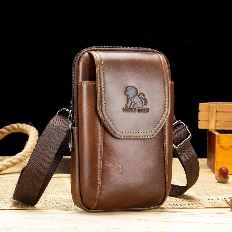 Men Small Crossbody Bags Small Cell Phone Purse Mini Travel Wallet Brown