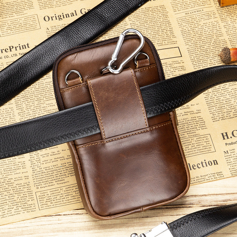 Men Small Crossbody Bags Small Cell Phone Purse Mini Travel Wallet Brown