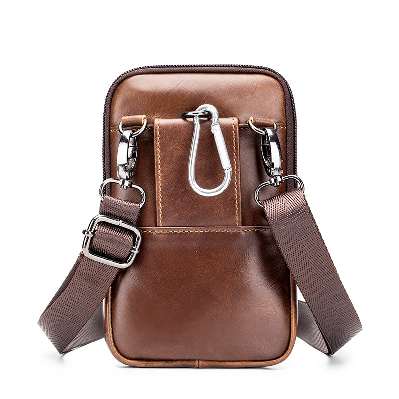 Men Small Crossbody Bags Small Cell Phone Purse Mini Travel Wallet Brown