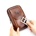 Men Small Crossbody Bags Small Cell Phone Purse Mini Travel Wallet Brown