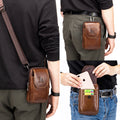 Men Small Crossbody Bags Small Cell Phone Purse Mini Travel Wallet Brown