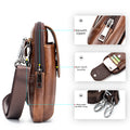 Men Small Crossbody Bags Small Cell Phone Purse Mini Travel Wallet Brown