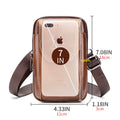 Men Small Crossbody Bags Small Cell Phone Purse Mini Travel Wallet Brown