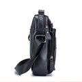 Men Small Leather Shoulder Bag Messenger Crossbody Pack Sling Bag Black